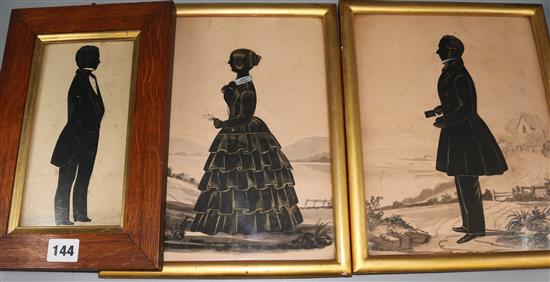 Three framed silhouettes